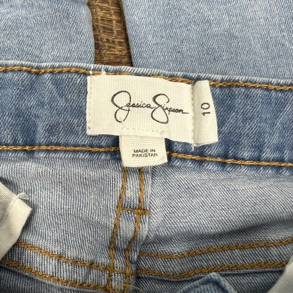 Jessica Simpson Girls Lulu Ultra Flare Jeans Light Wash Distressed Size 10 - Picture 5 of 7